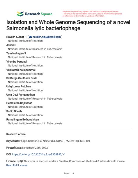 Isolation and genome sequencing of a novel lytic  .